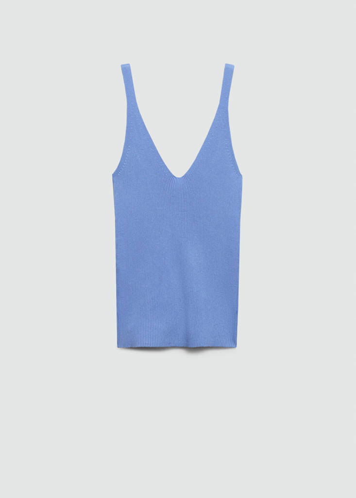 Knit strap top — Sky Blue