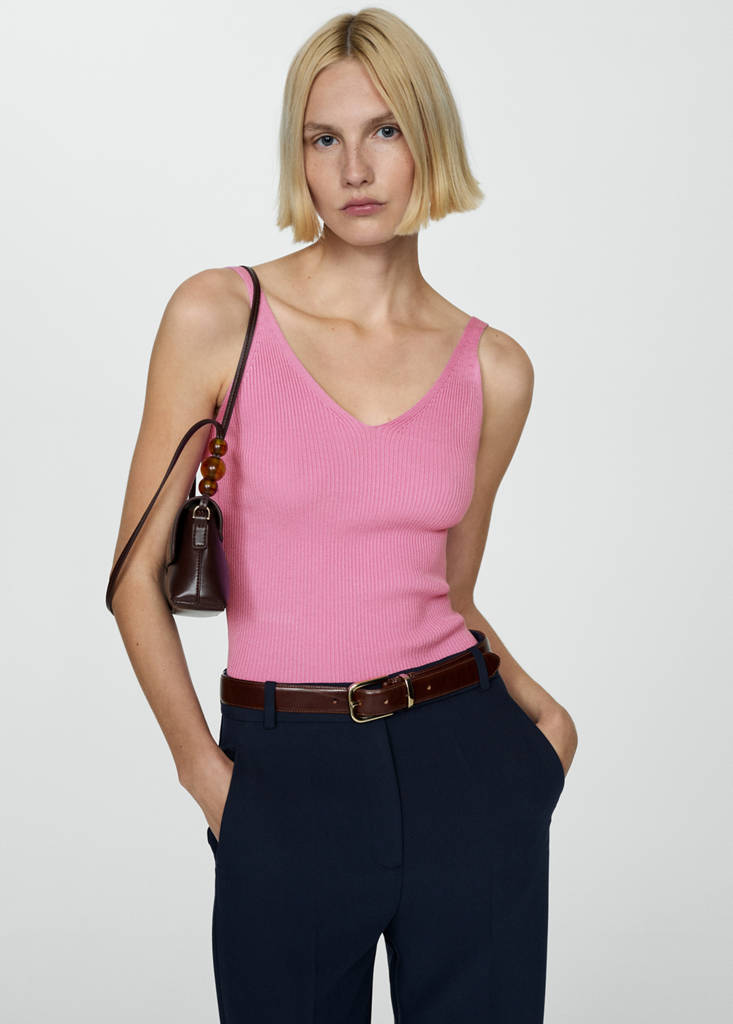 Knit strap top — Light Pink
