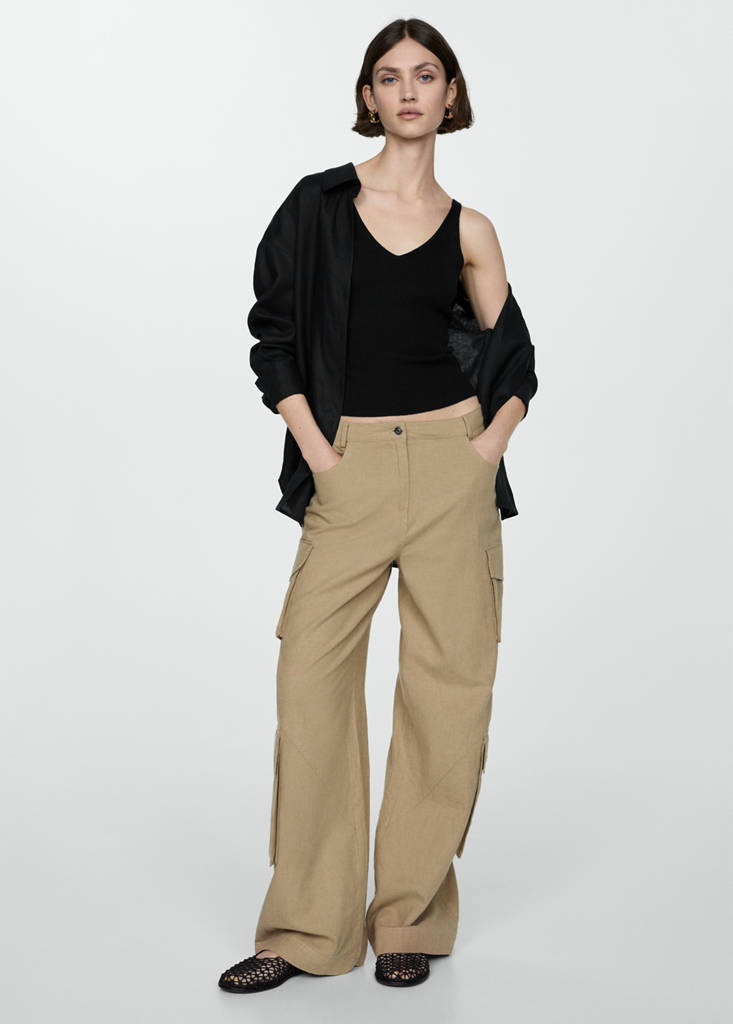 Knit strap top — Black