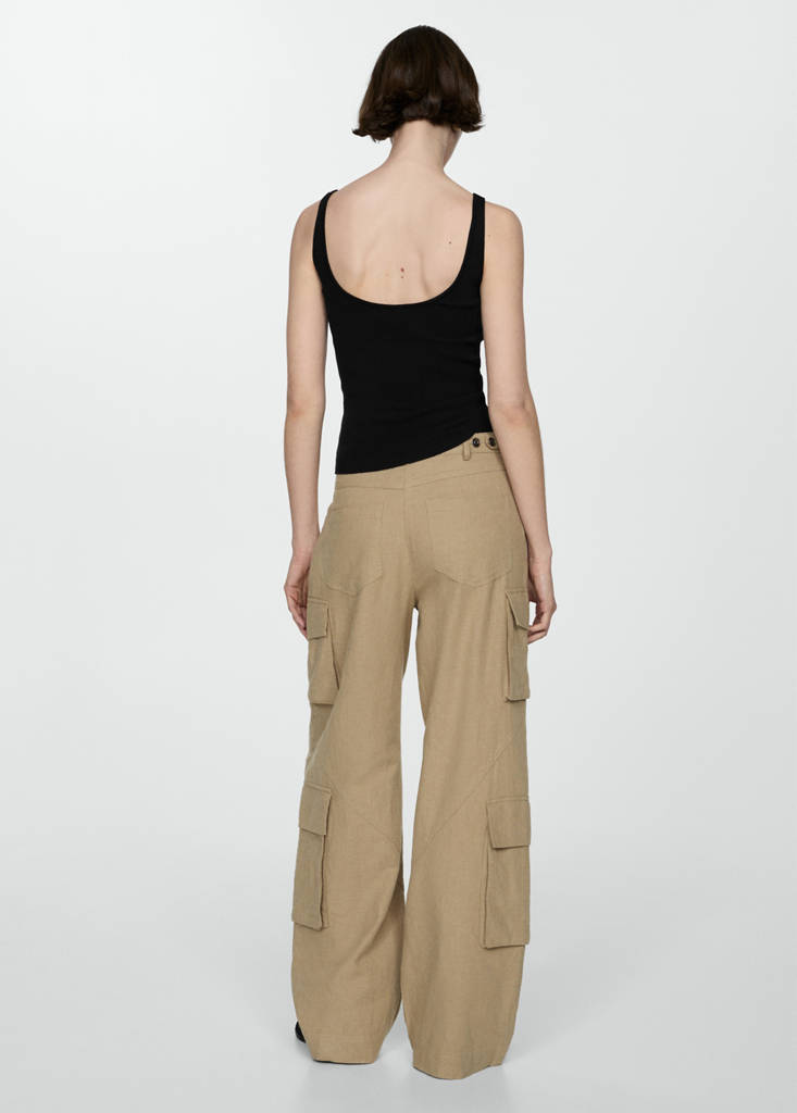 Knit strap top — Black