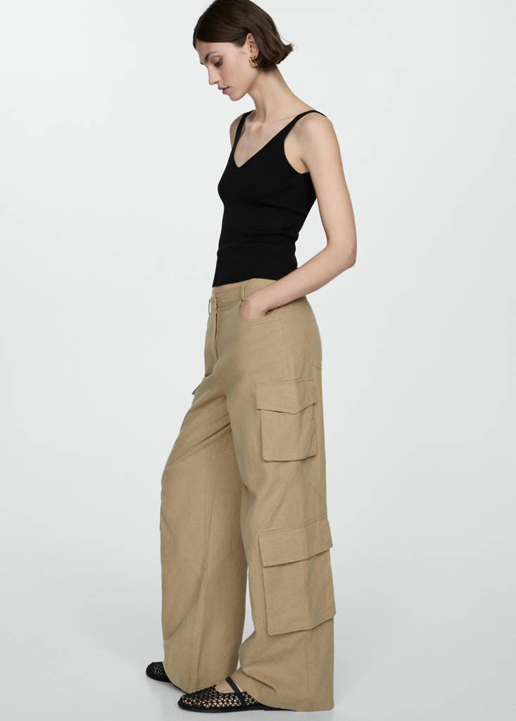 Knit strap top — Black