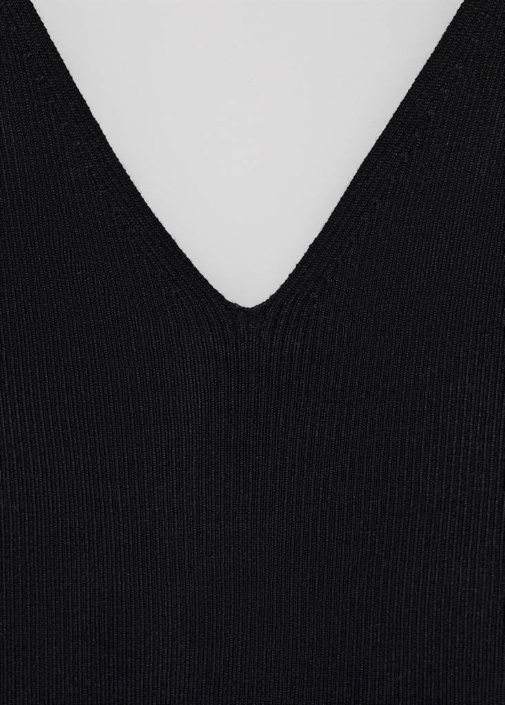 Knit strap top — Black