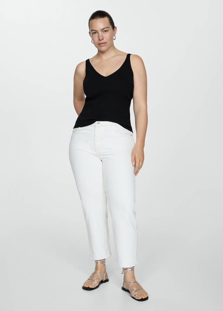Knit strap top — Black