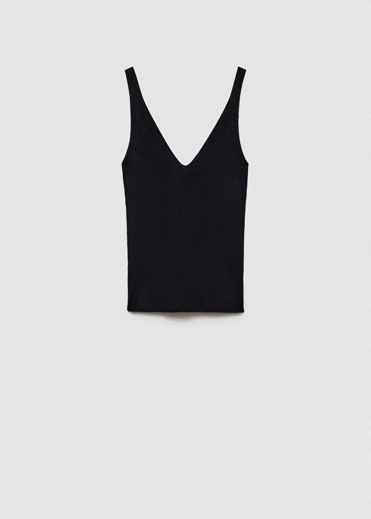 Knit strap top — Black