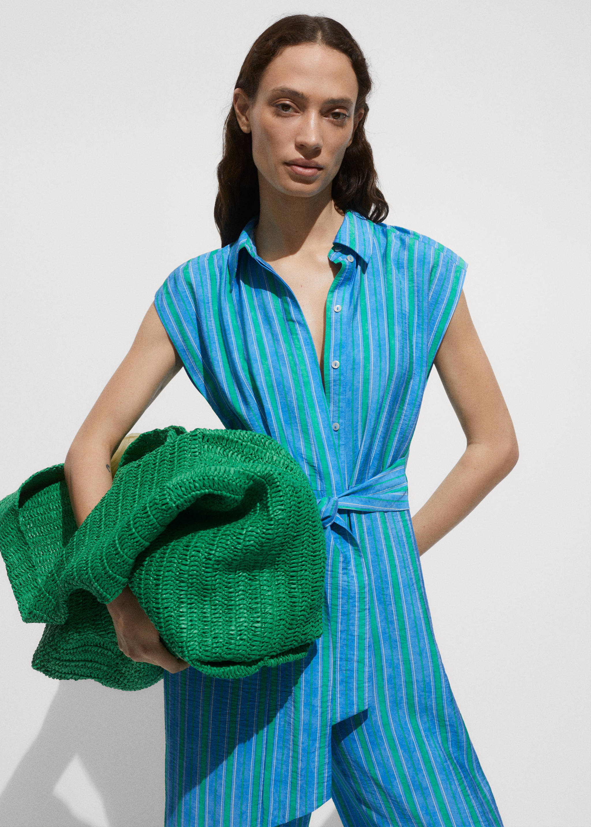 Shirt jumpsuit with bow - Medium plane