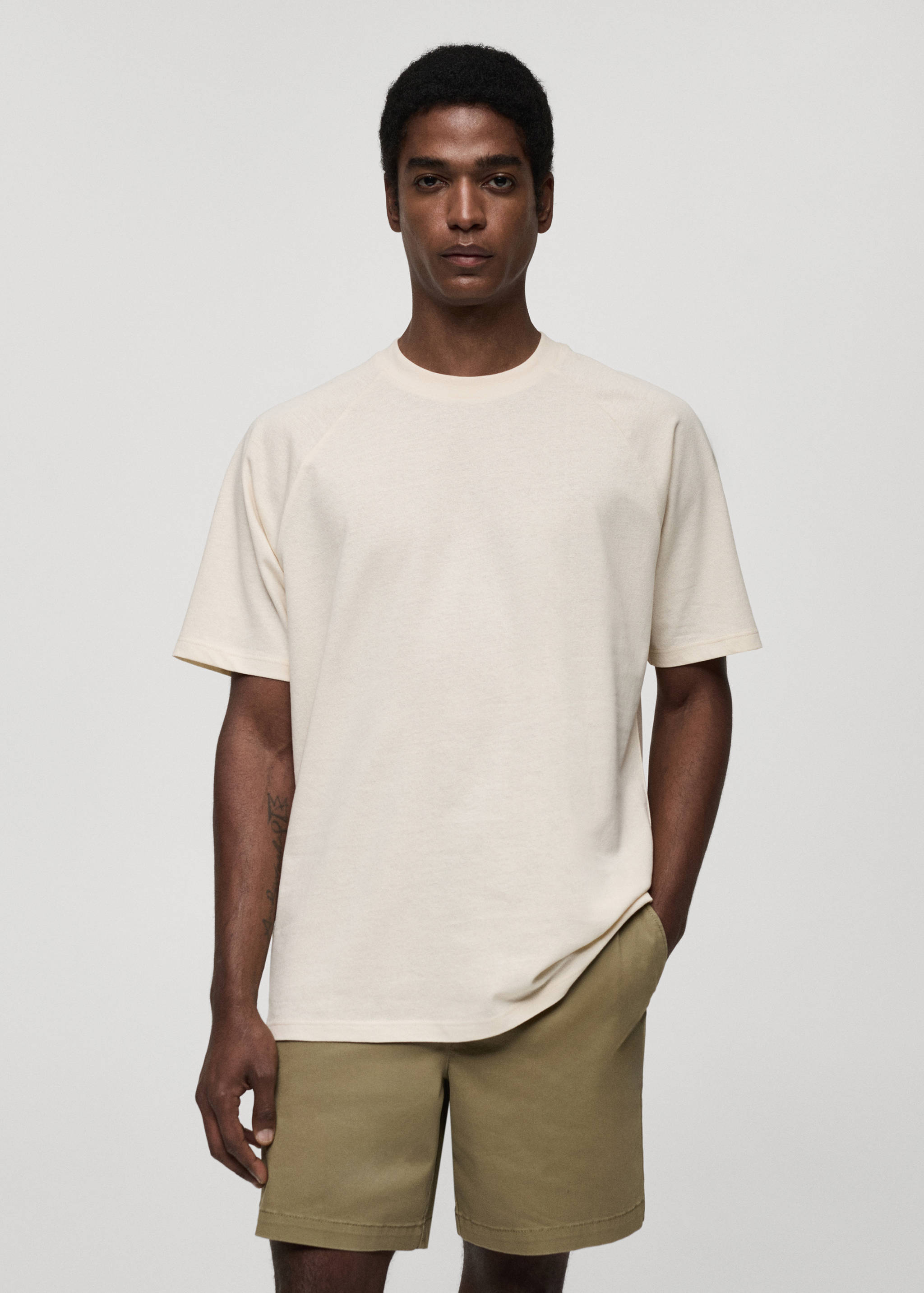 Relaxed fit cotton t-shirt - Medium plane