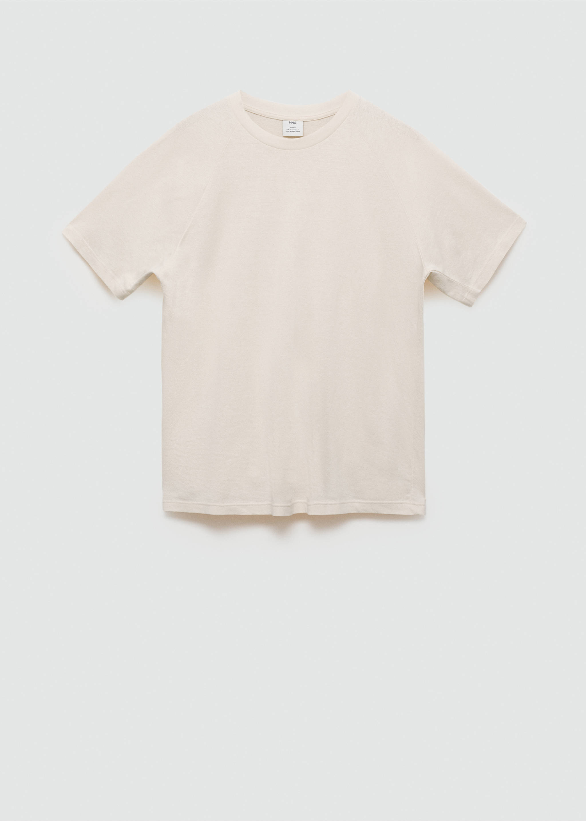 Off-white short-sleeve t-shirt with a crew neck and relaxed fit., Ecru. Ref: 77060356-00.