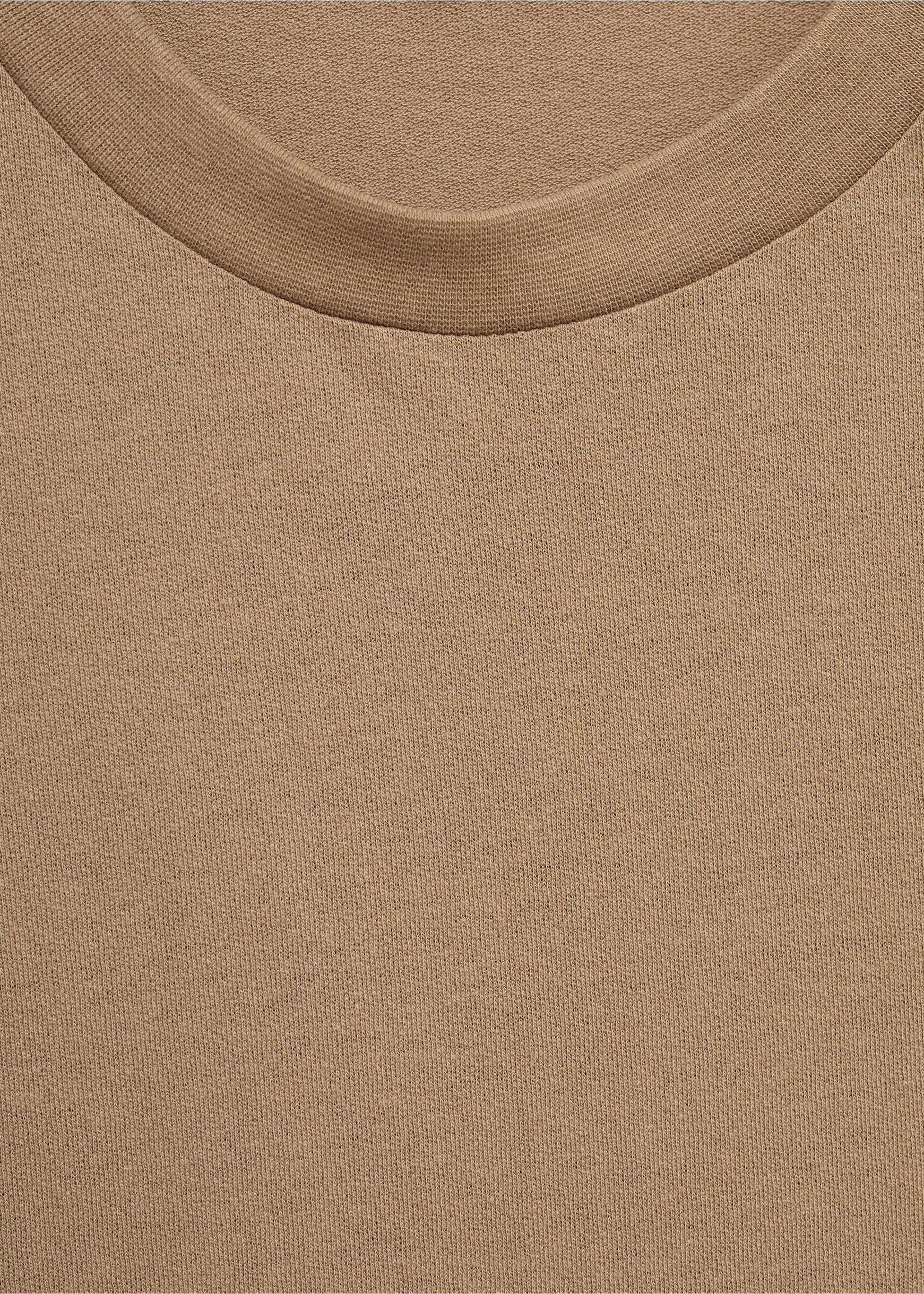 Brown t-shirt detail with a ribbed crew neckline., Beige. Ref: 77060356-00.