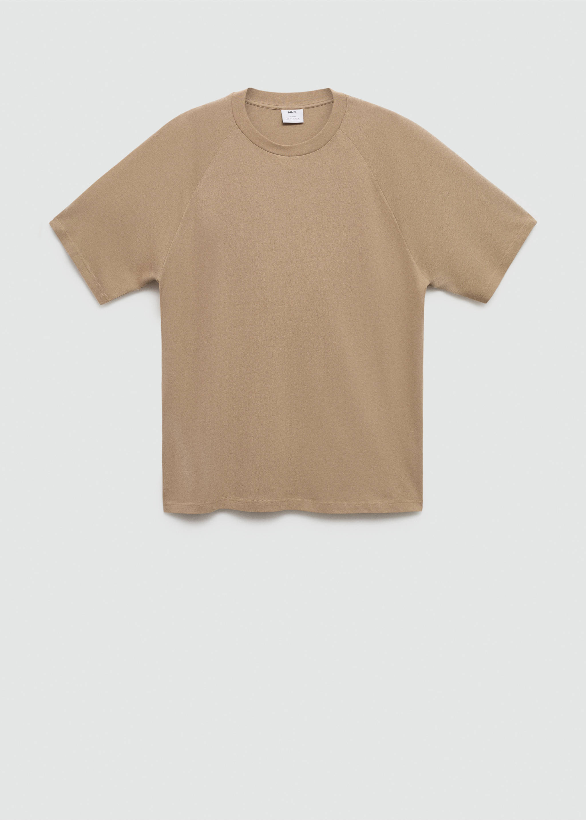 Brown crew neck t-shirt with short raglan sleeves., Beige. Ref: 77060356-00.
