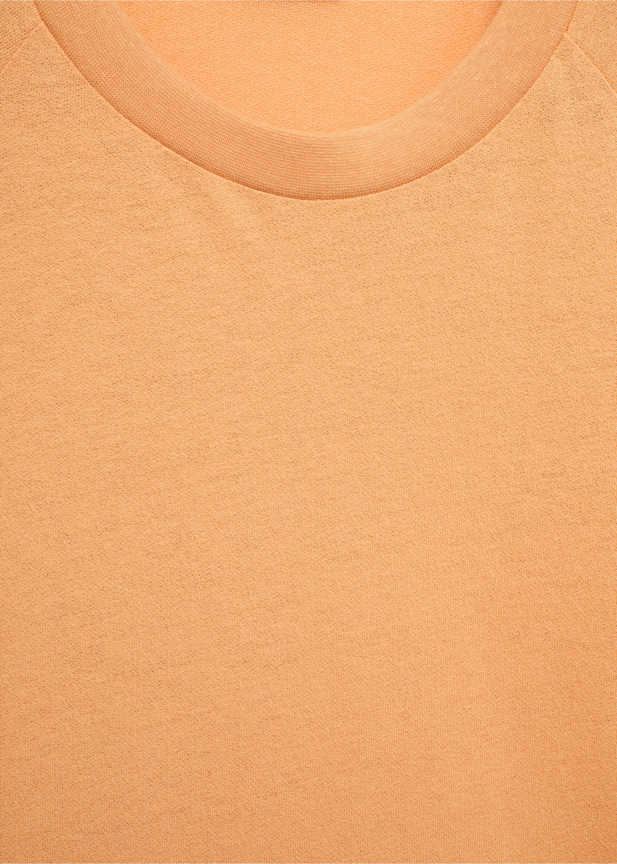 Orange t-shirt featuring a ribbed crew neck detail., Orange. Ref: 77060356-00.