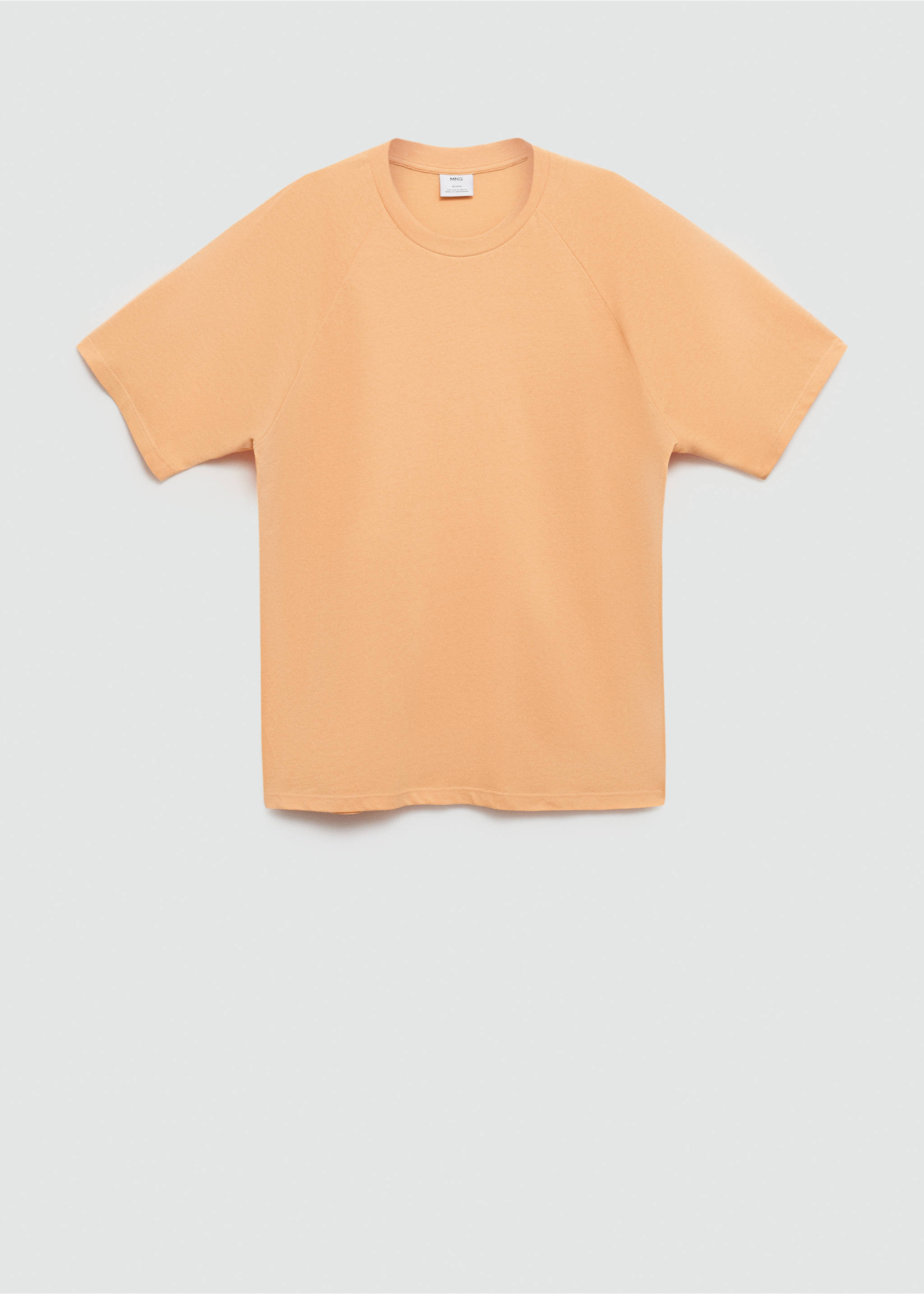 Peach short-sleeve t-shirt with a crew neck and raglan sleeves., Orange. Ref: 77060356-00.