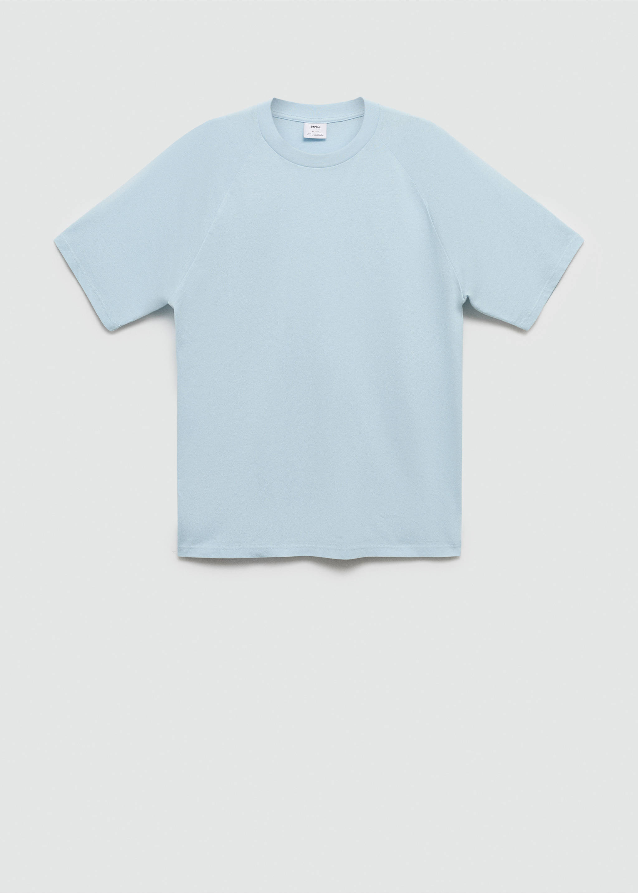 Light blue short-sleeved t-shirt with a crew neck and raglan sleeves., Sky Blue. Ref: 77060356-00.