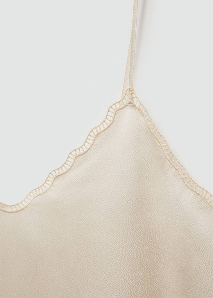Satin top with straps — Off White