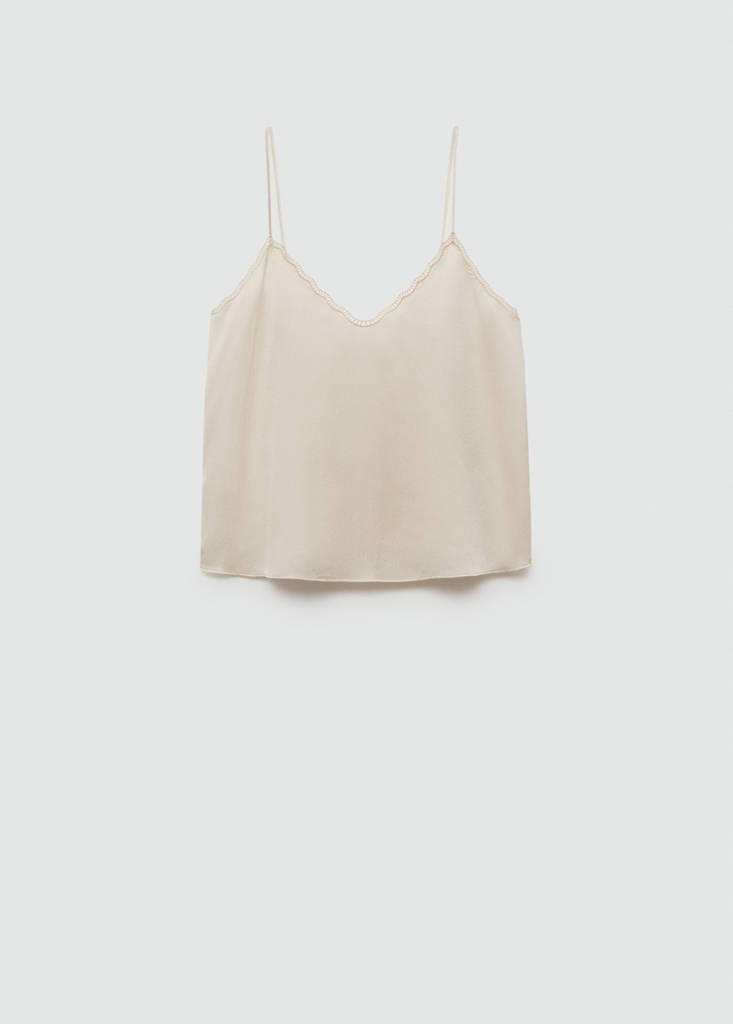 Satin top with straps — Off White