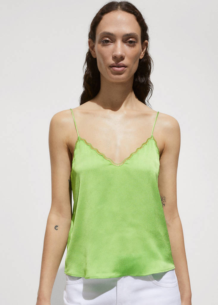 Satin top with straps — Green