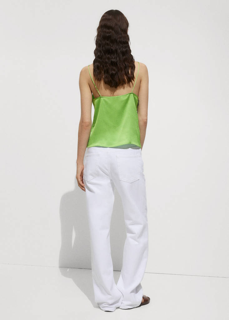 Satin top with straps — Green