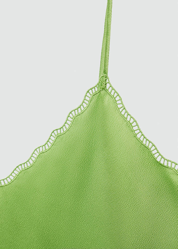 Satin top with straps — Green