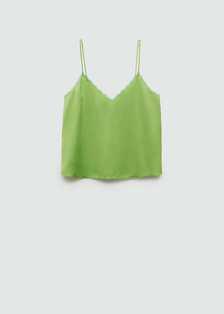 Satin top with straps — Green