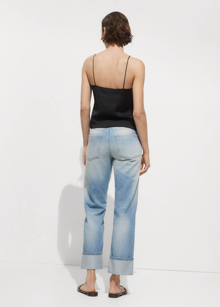 Satin top with straps — Black