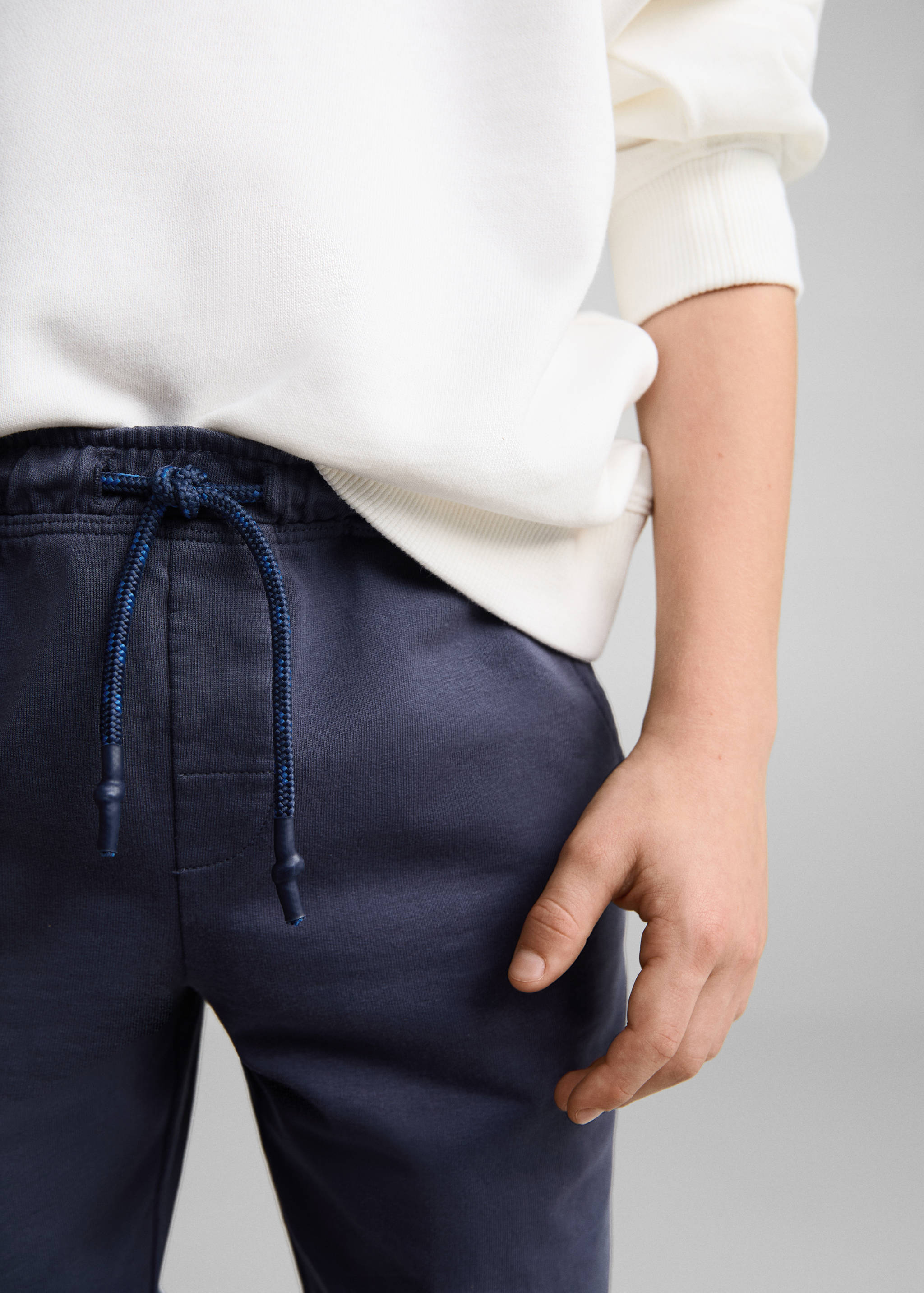 Elastic waist cotton Bermuda shorts - Details of the article 1