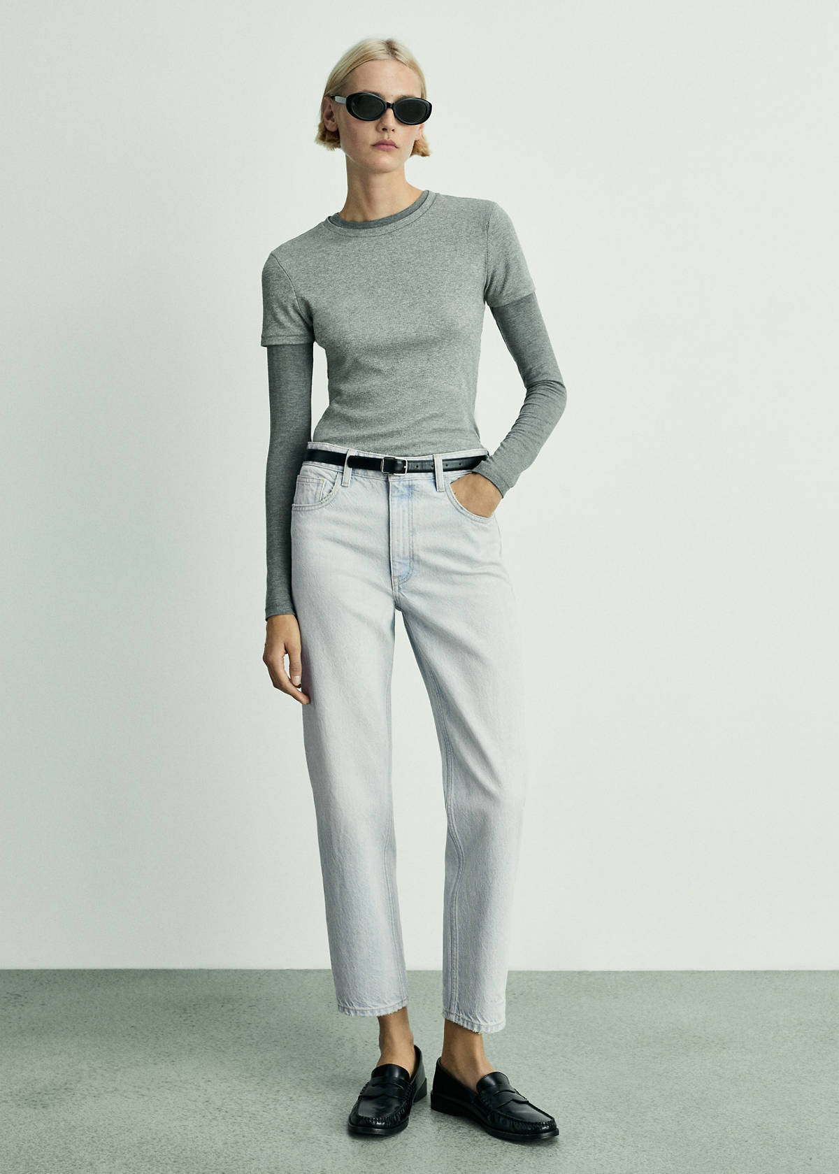 Newmom comfort high-rise jeans — Bleach Blue