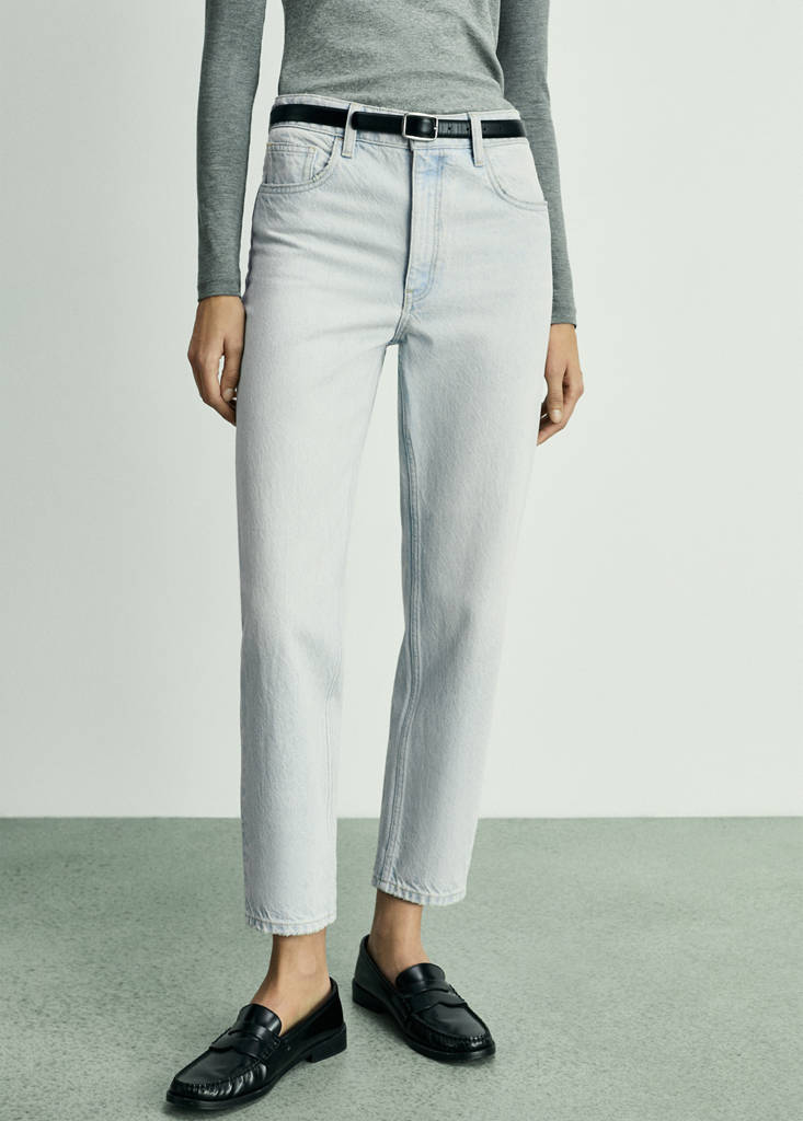 Newmom comfort high-rise jeans — Bleach Blue