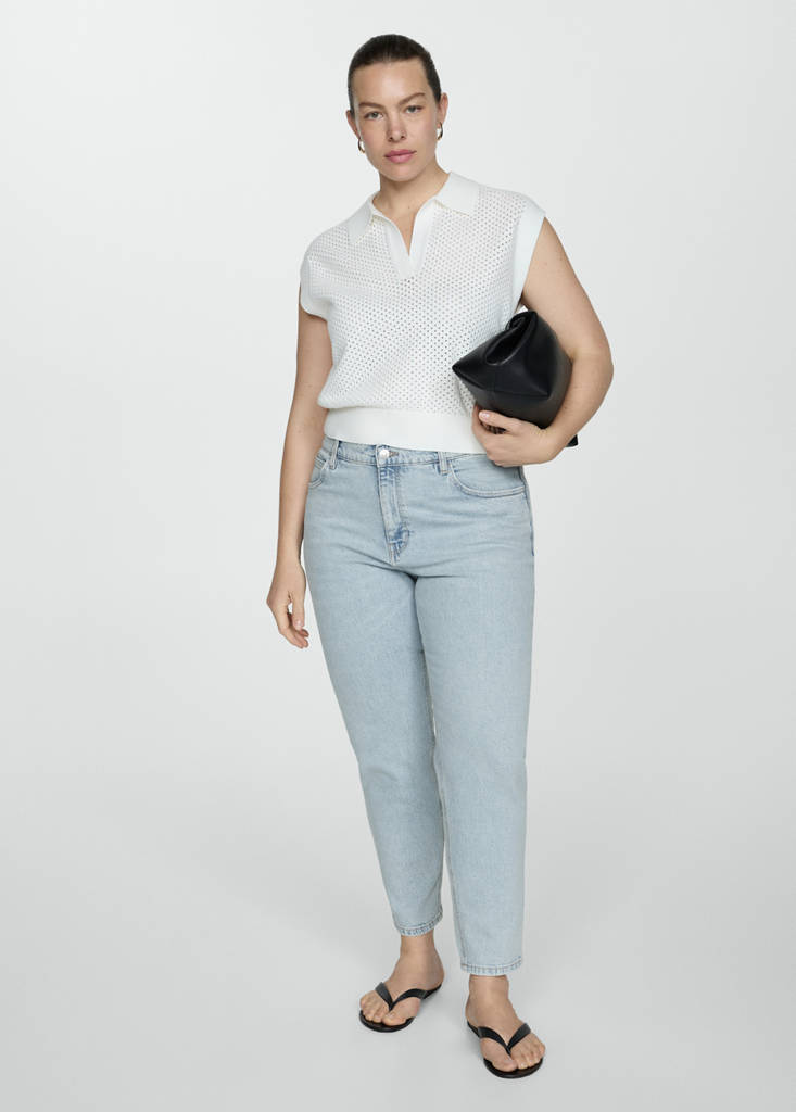 Newmom comfort high-rise jeans — Bleach Blue