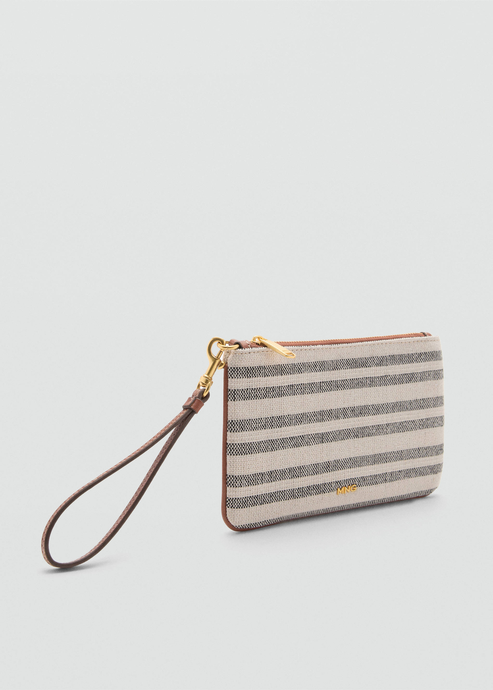 Stripe-print toiletry bag - Medium plane