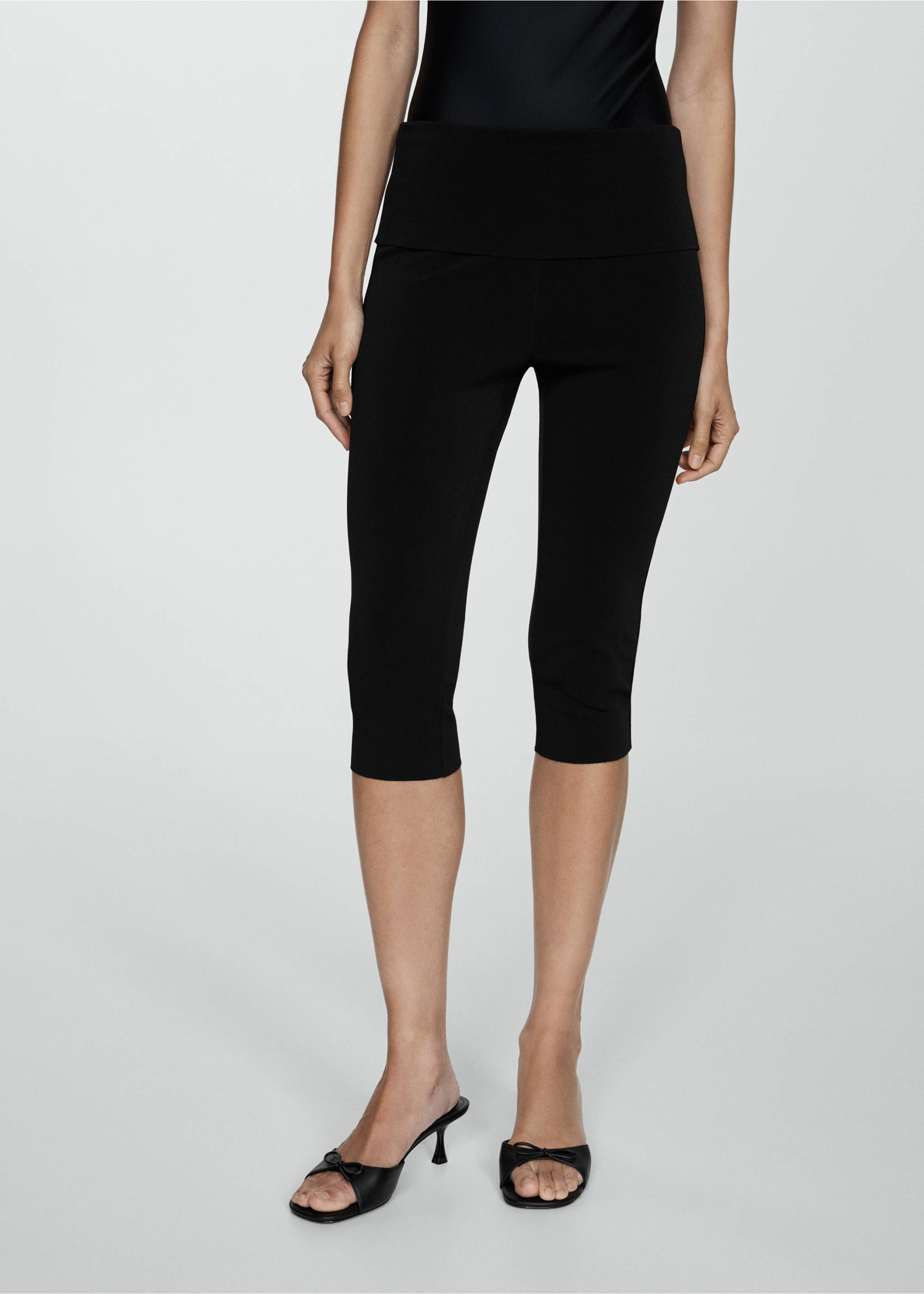 Leggings capri - Plano medio, Negro. Ref: 77060371-00.