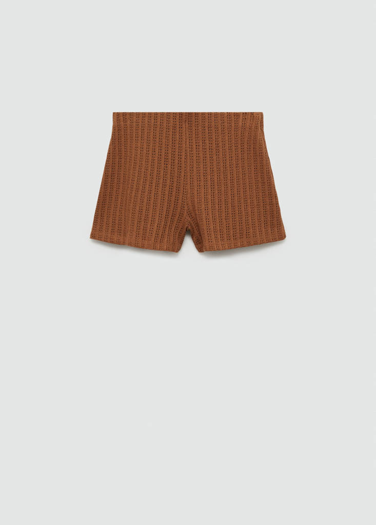 Straight-fit knitted shorts — Caramel