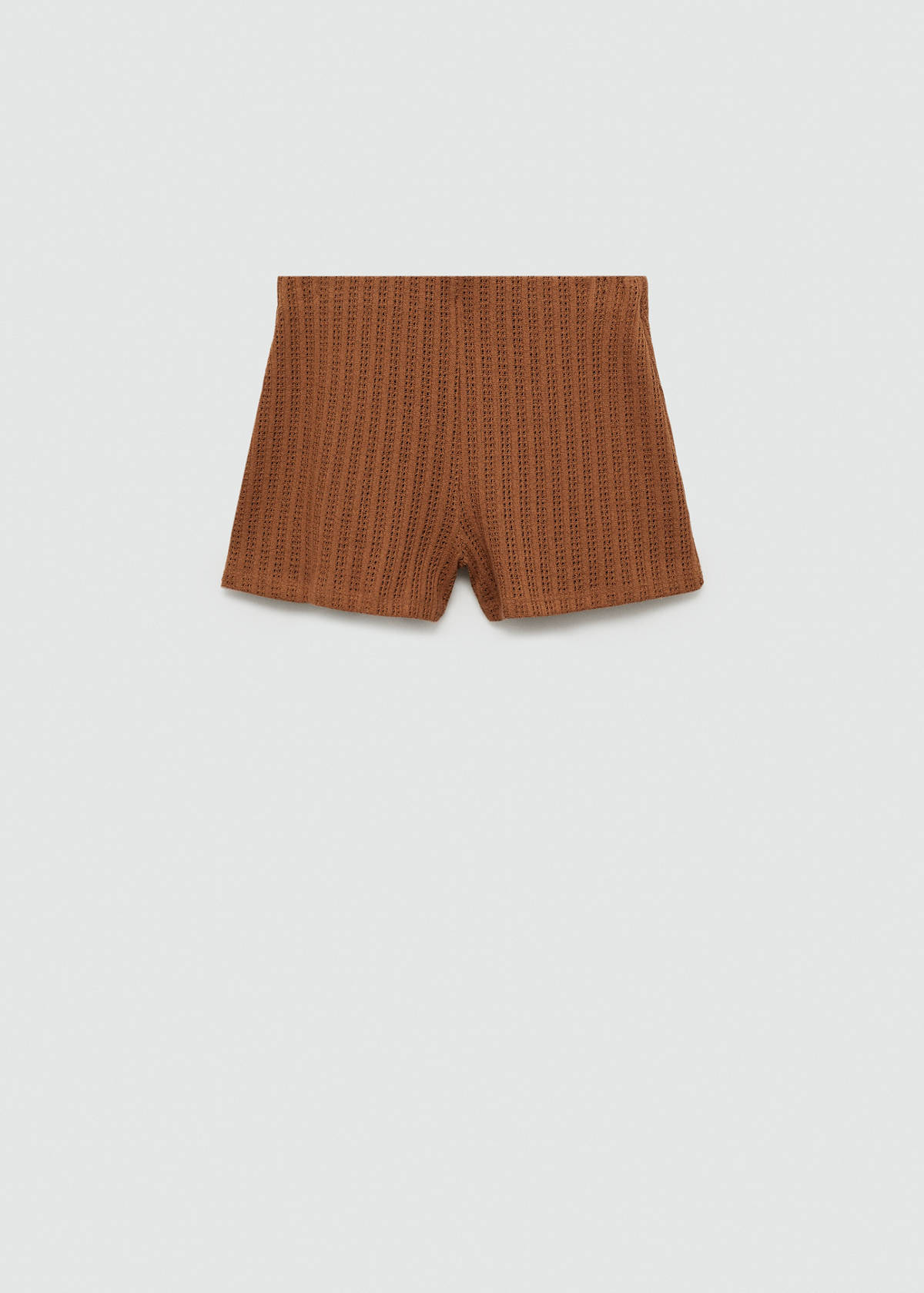 Straight-fit knitted shorts — Caramel