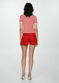 Straight-fit knitted shorts — Coral Red 3