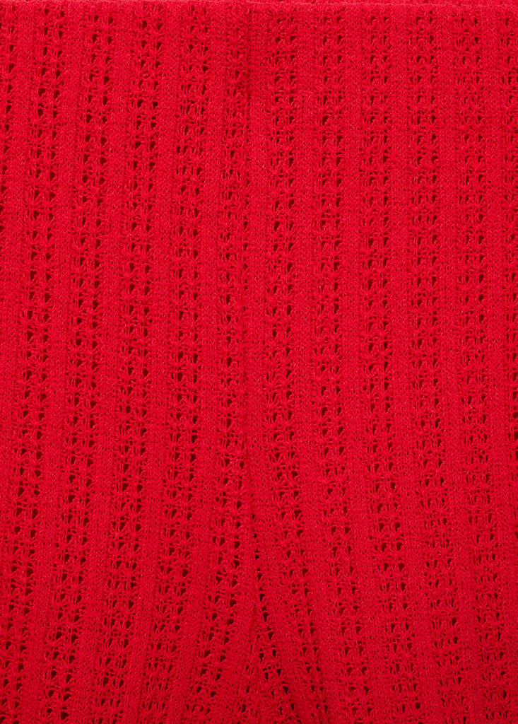 Straight-fit knitted shorts — Coral Red