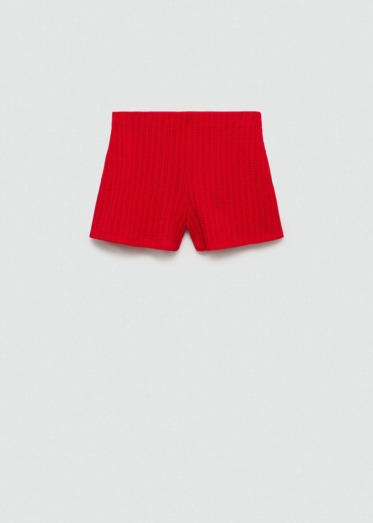 Straight-fit knitted shorts — Coral Red