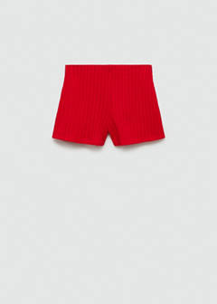 Straight-fit knitted shorts — Coral Red 6