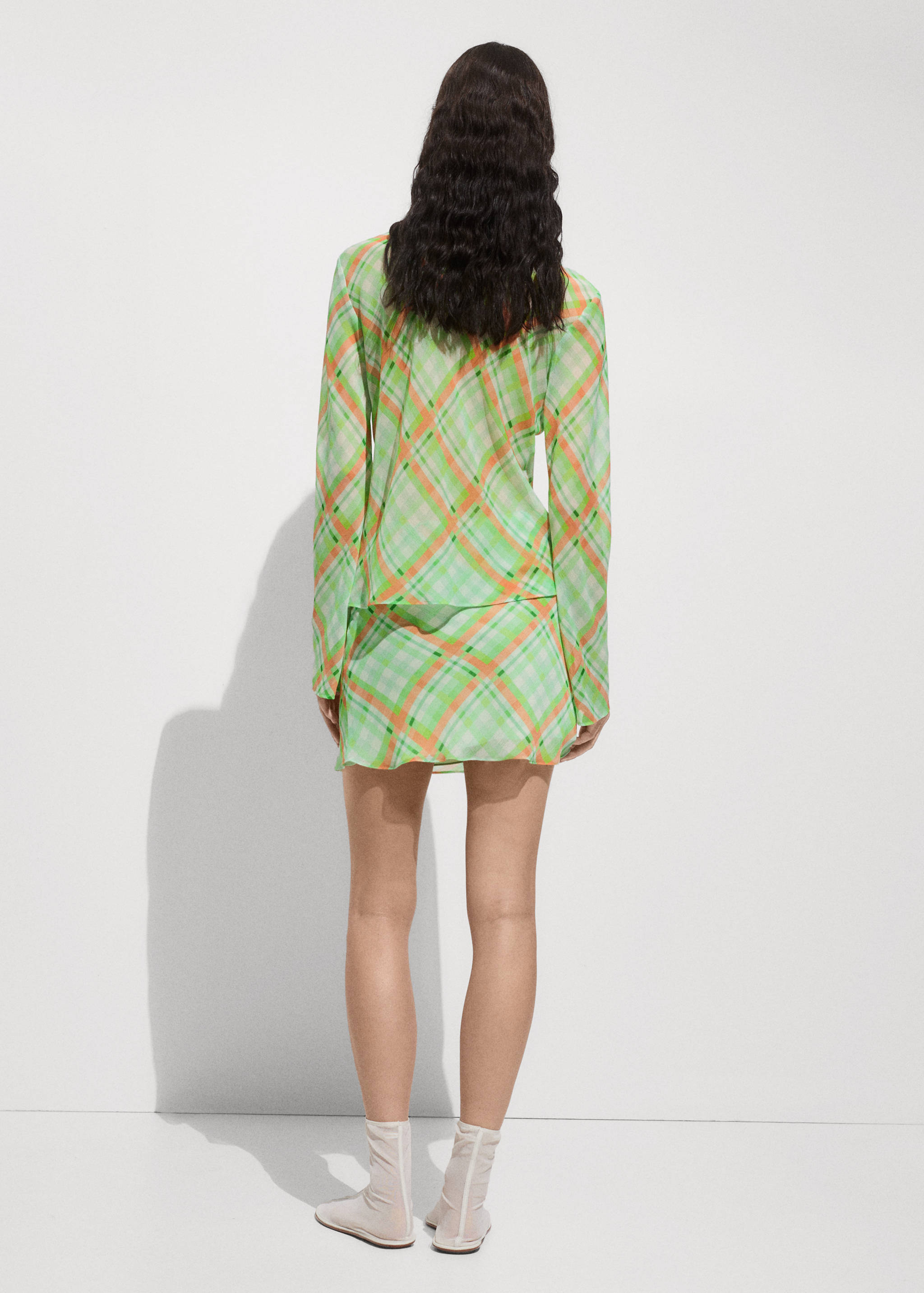 Check-print mini-skirt - Reverse of the article