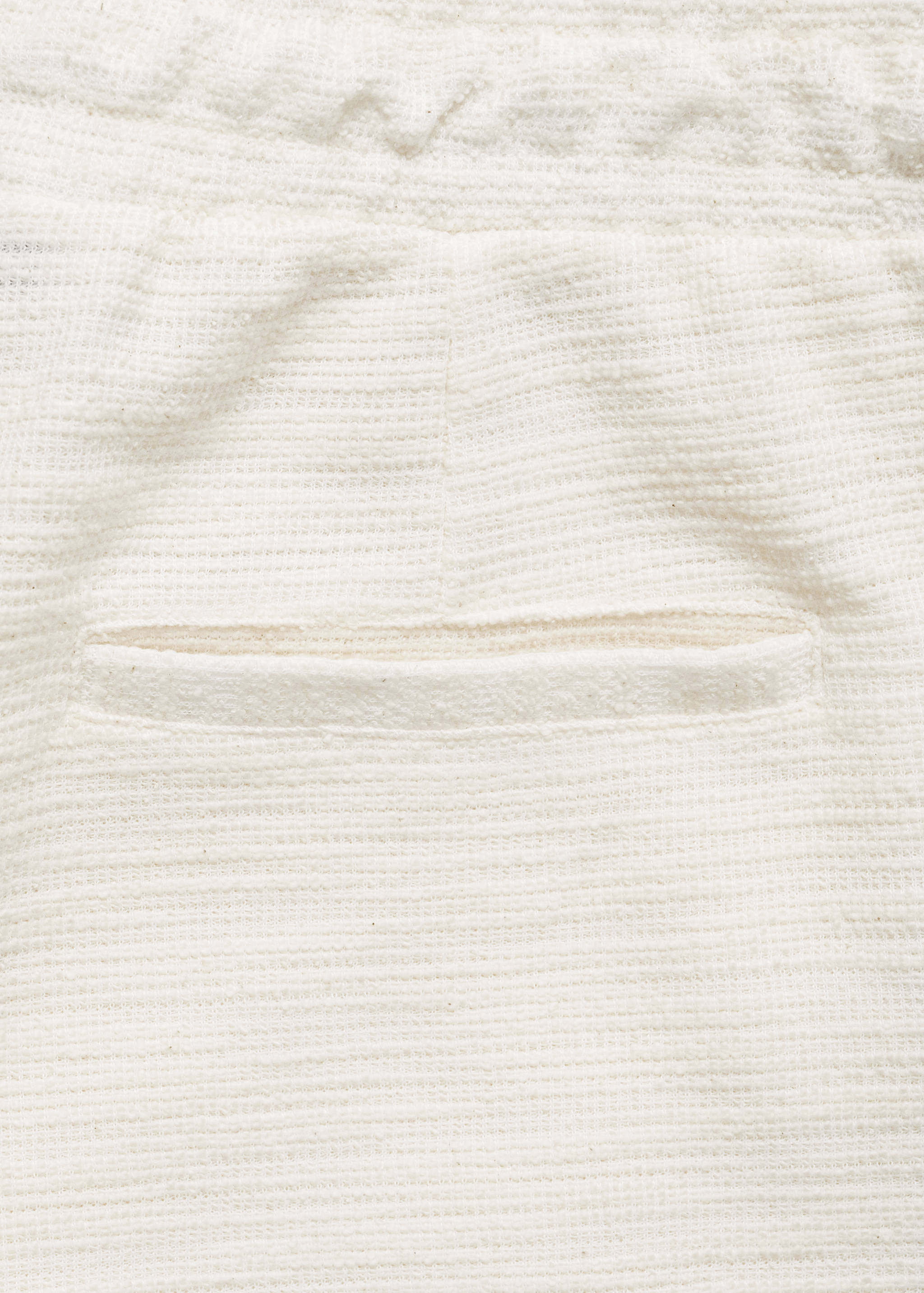 Textured cotton bermuda shorts with drawstring - Details of the article 0