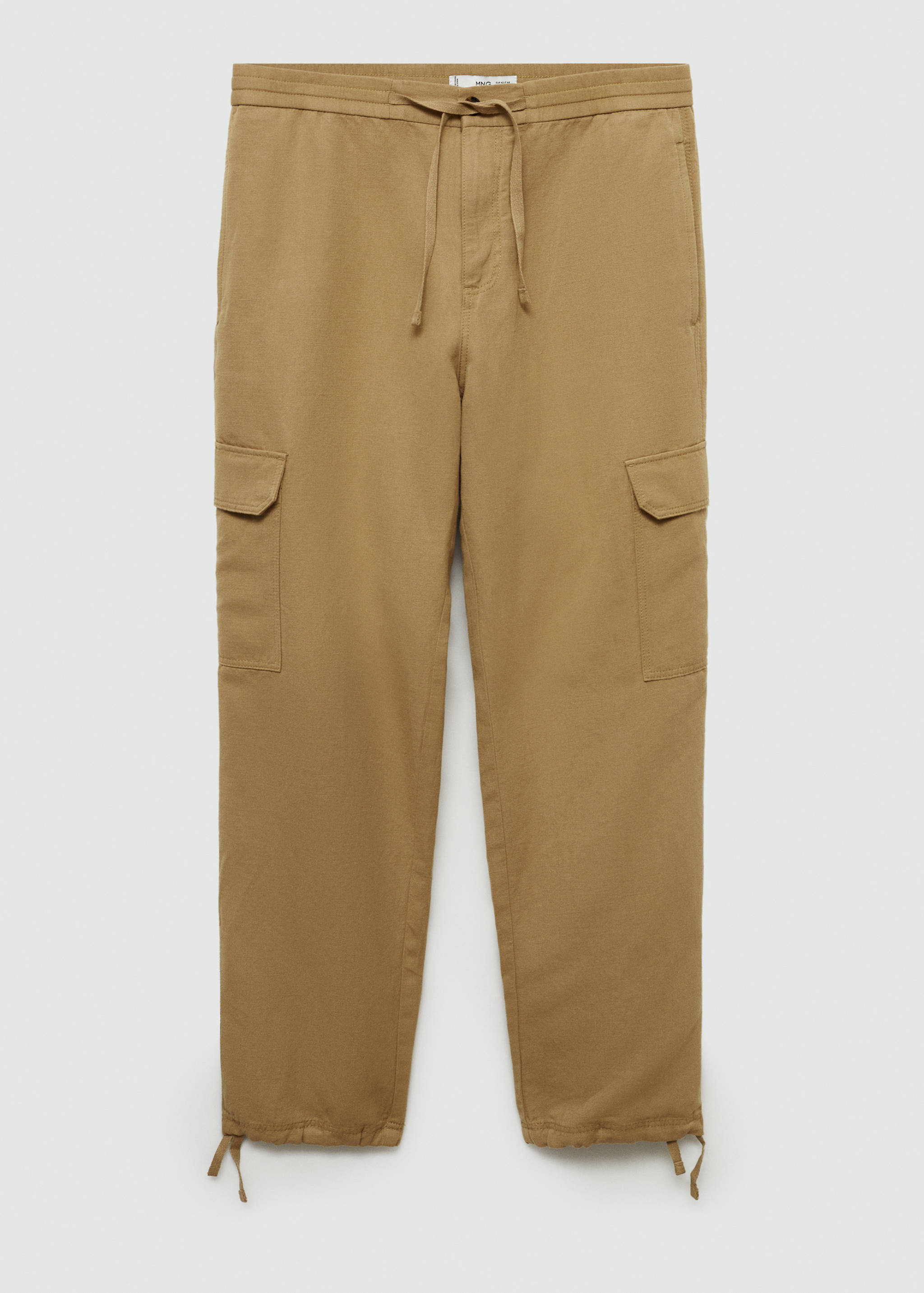 Cotton-linen cargo trousers - Article without model