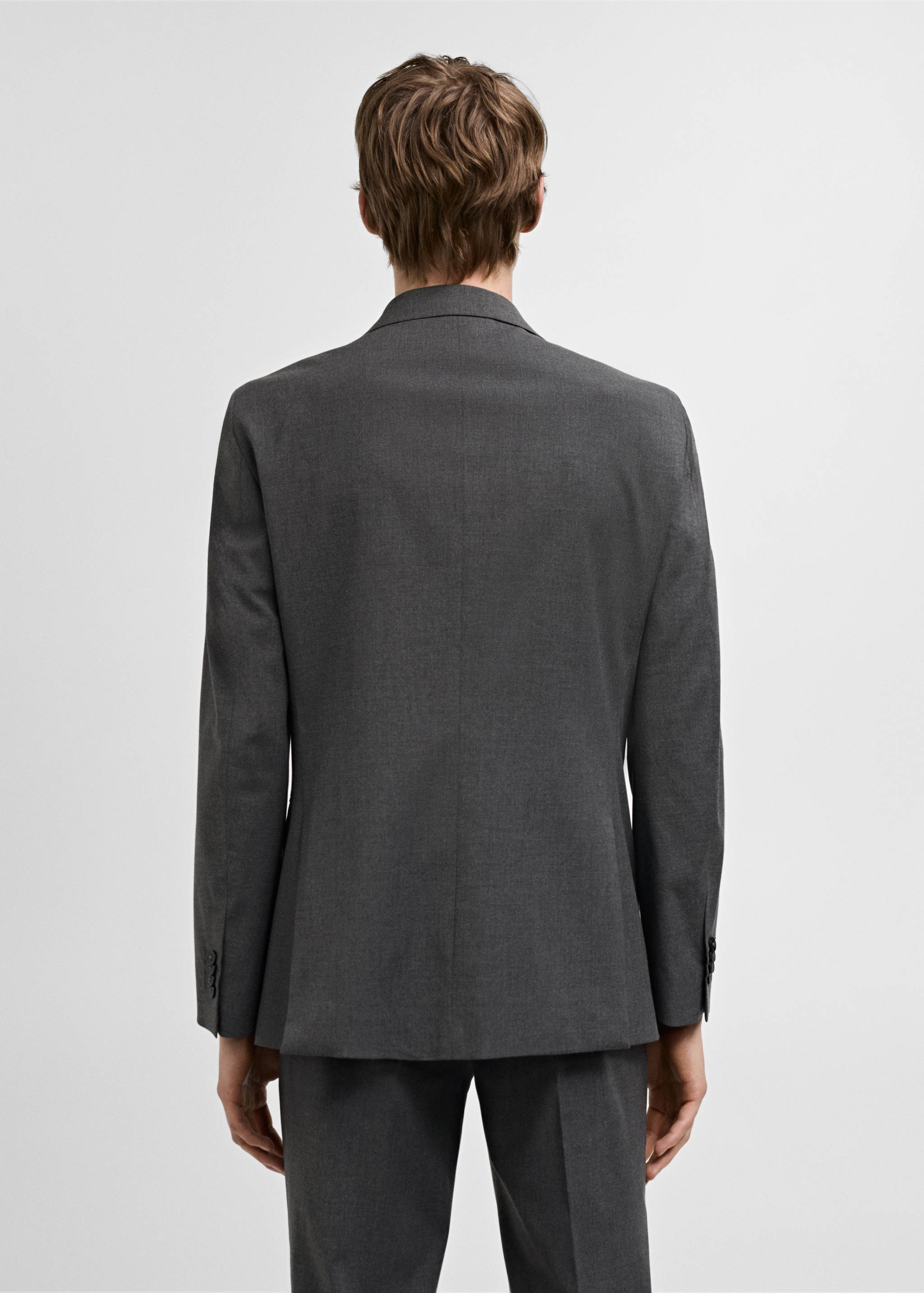 弹力面料修身西装夹克 - null