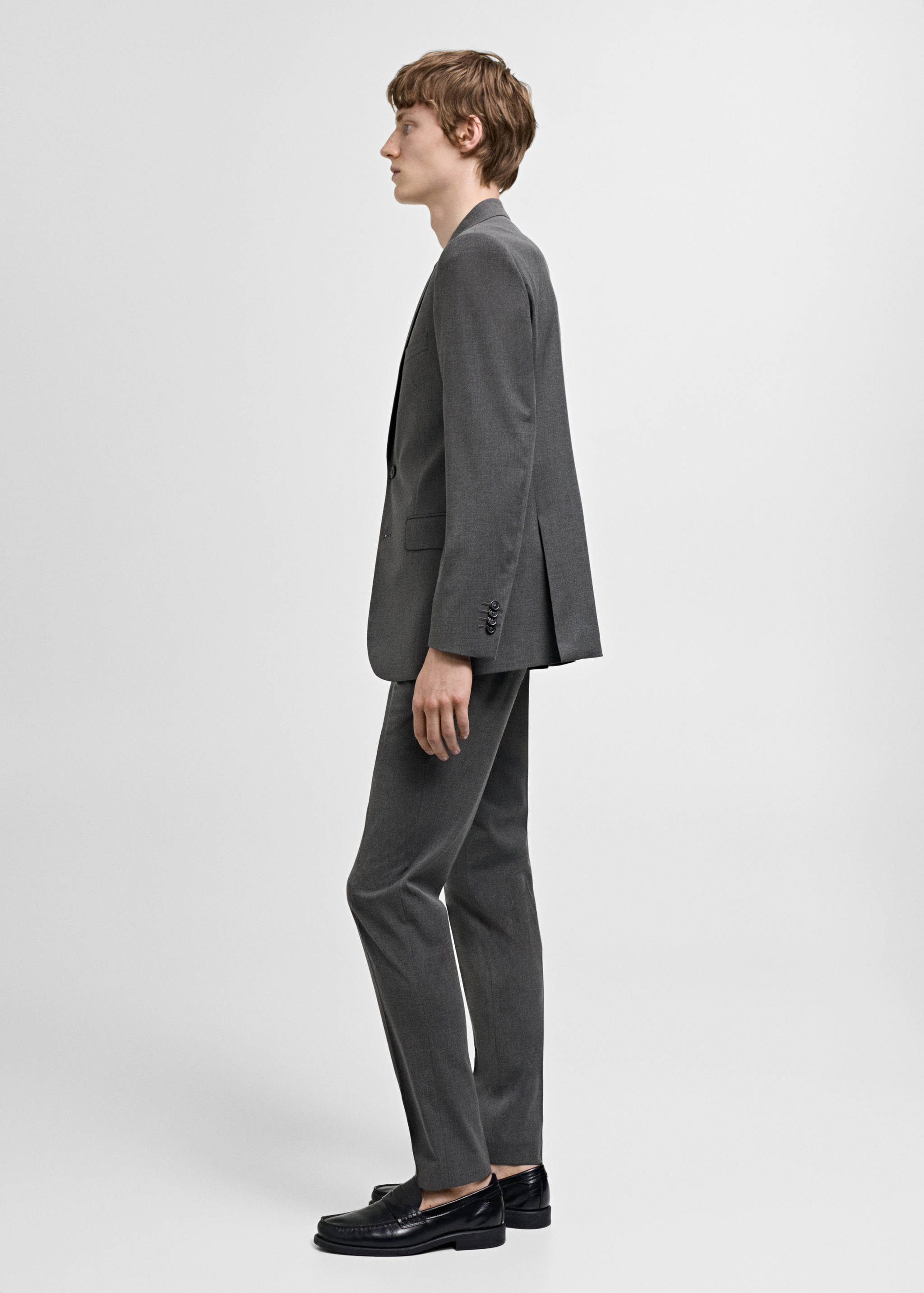 弹力面料修身西装夹克 - null