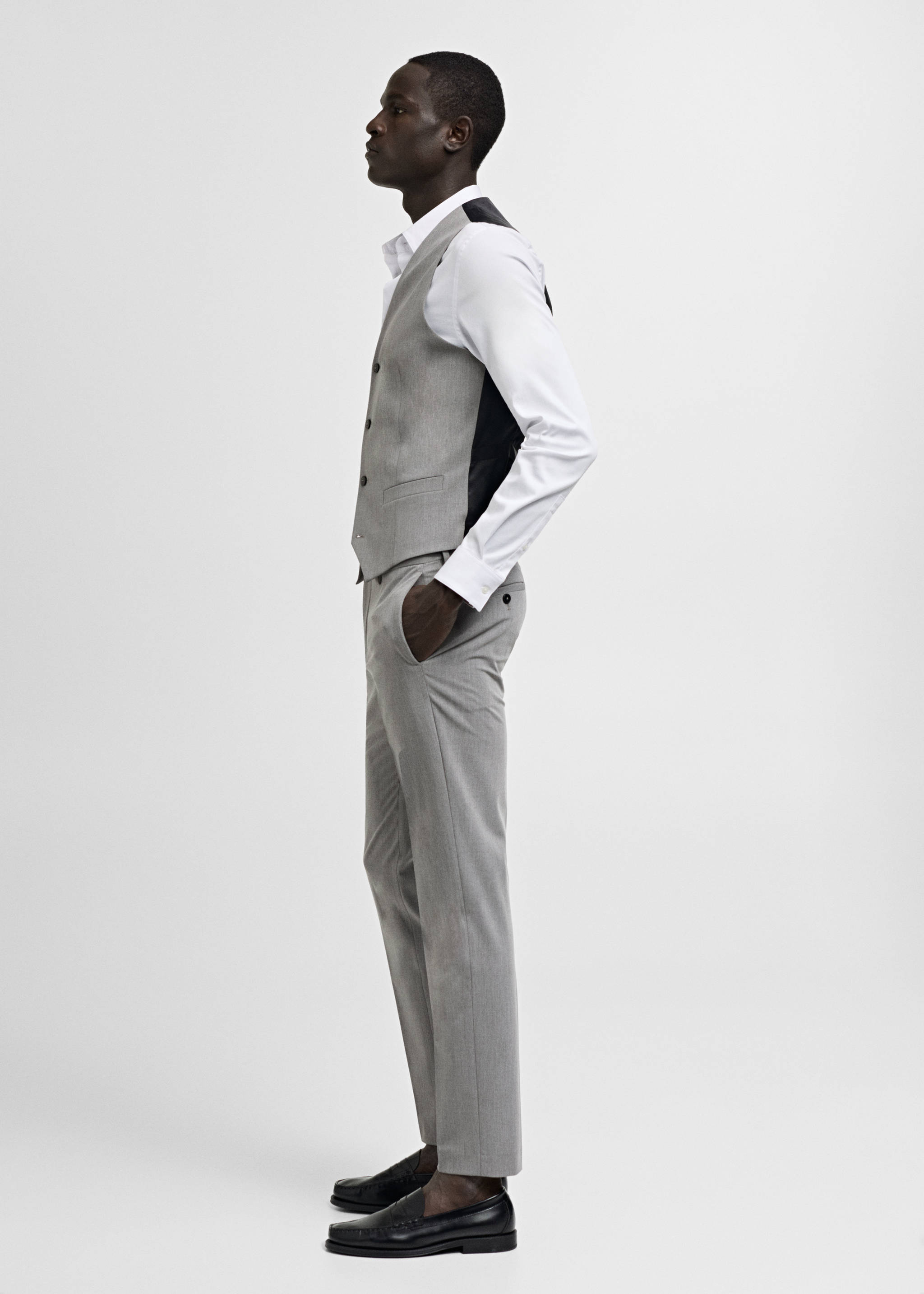Super slim-fit stretch-fabric suit waistcoat - Details of the article 2