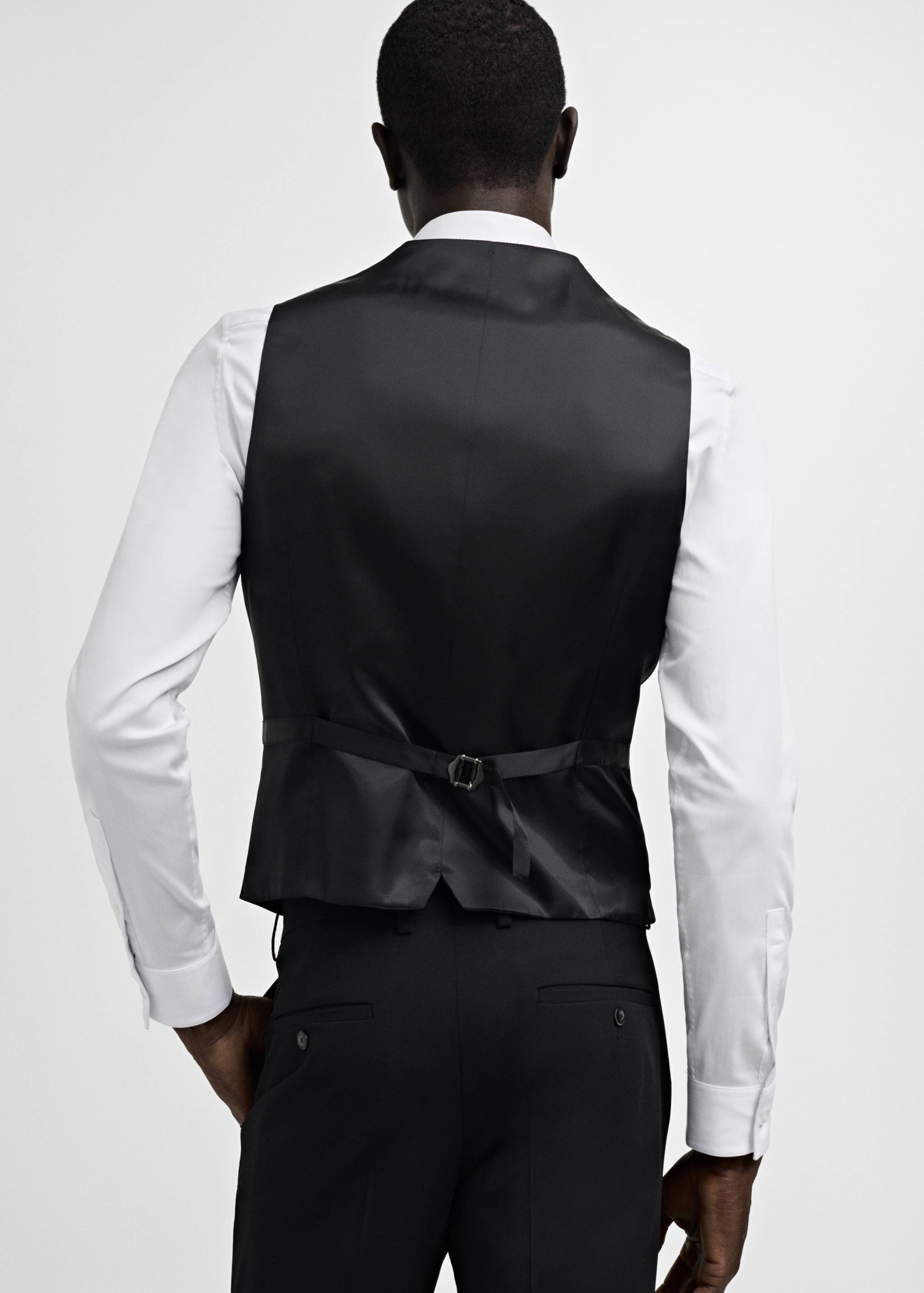 Super slim-fit stretch-fabric suit waistcoat - Reverse of the article