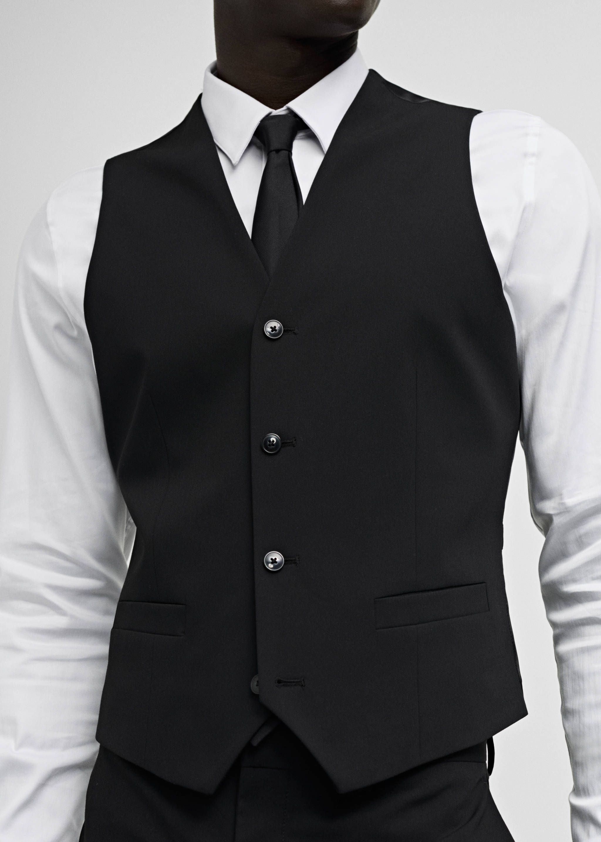 Super slim-fit stretch-fabric suit waistcoat - Details of the article 6