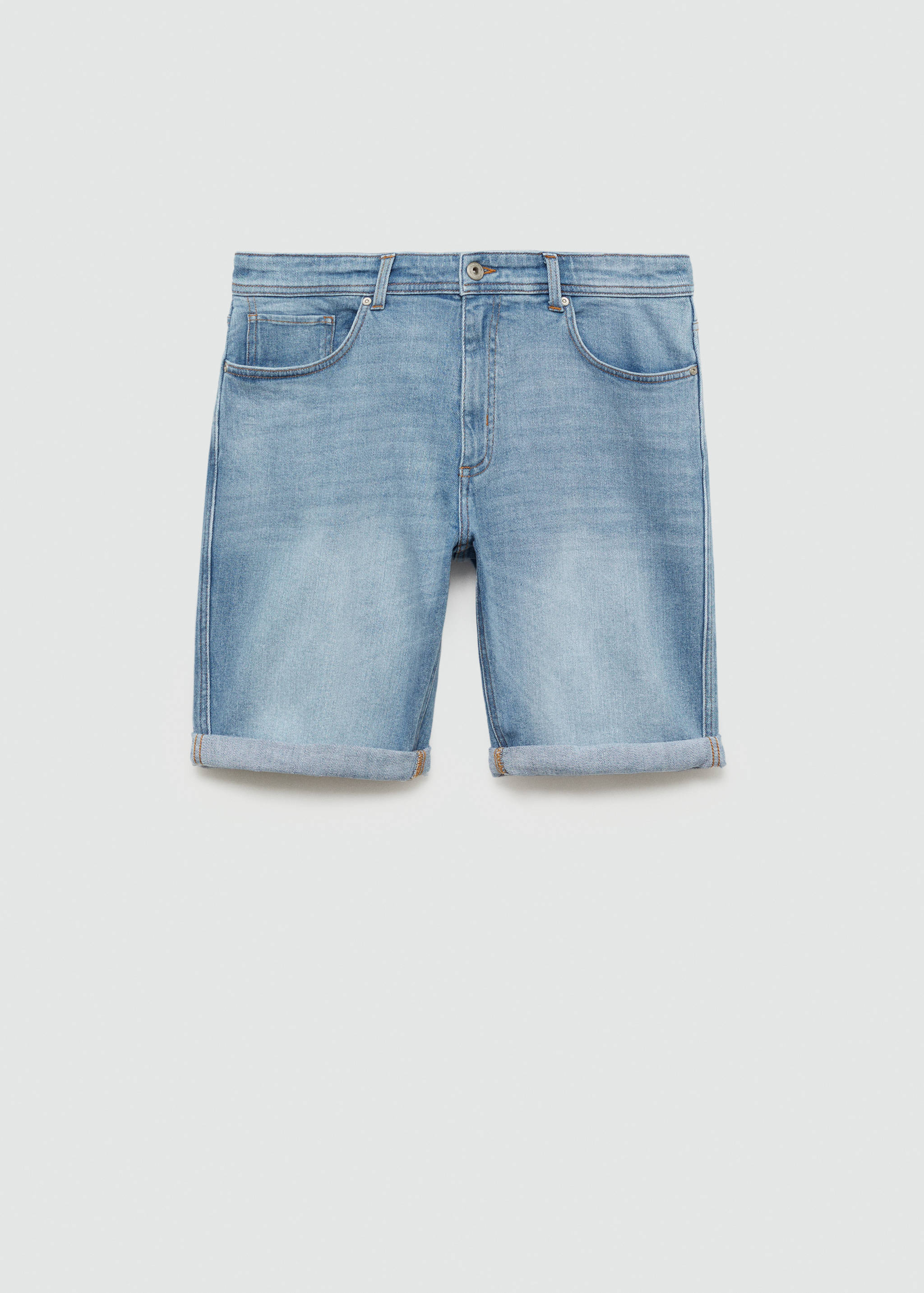 Slim-fit denim bermuda shorts - Article without model