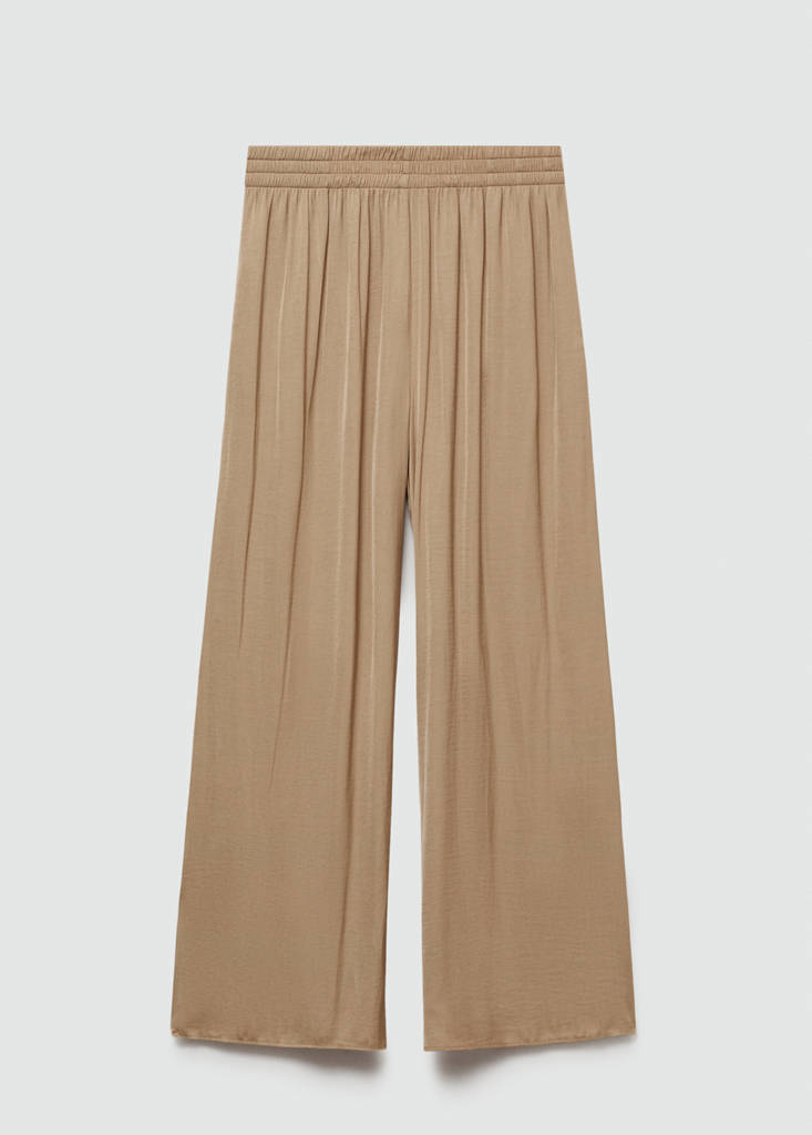 Wide leg fluid trousers — Beige
