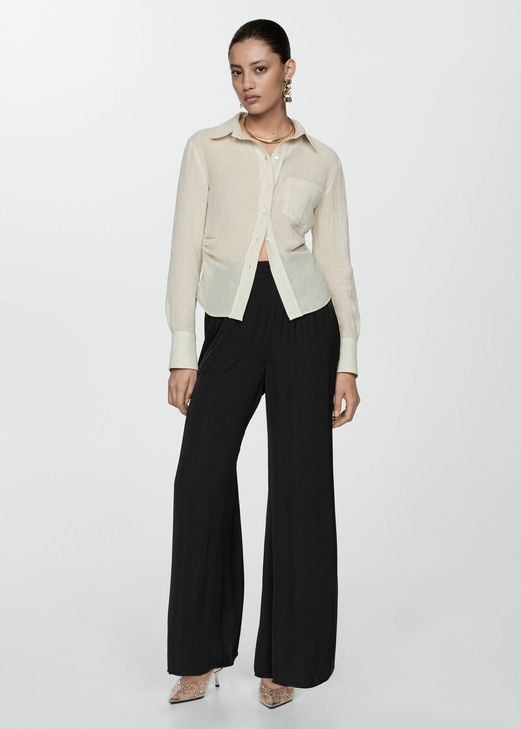 Wide leg fluid trousers - General plane