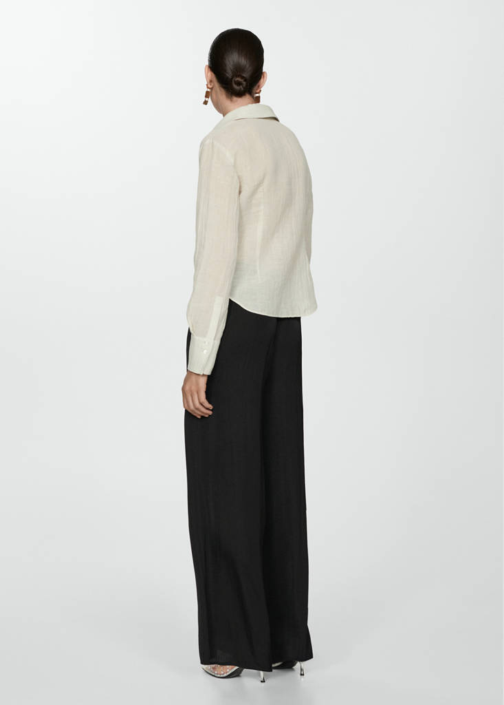 Wide leg fluid trousers — Black