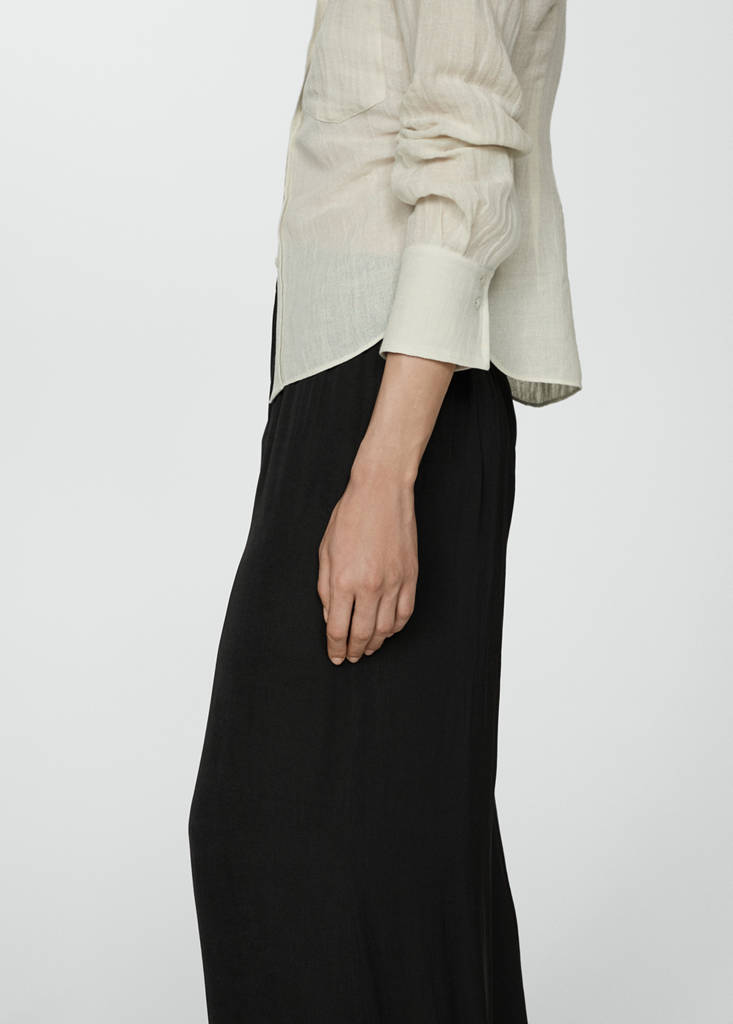 Wide leg fluid trousers — Black