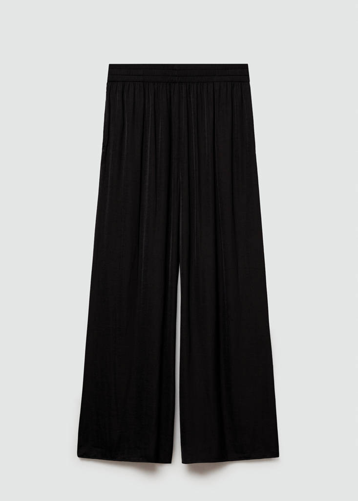 Wide leg fluid trousers — Black