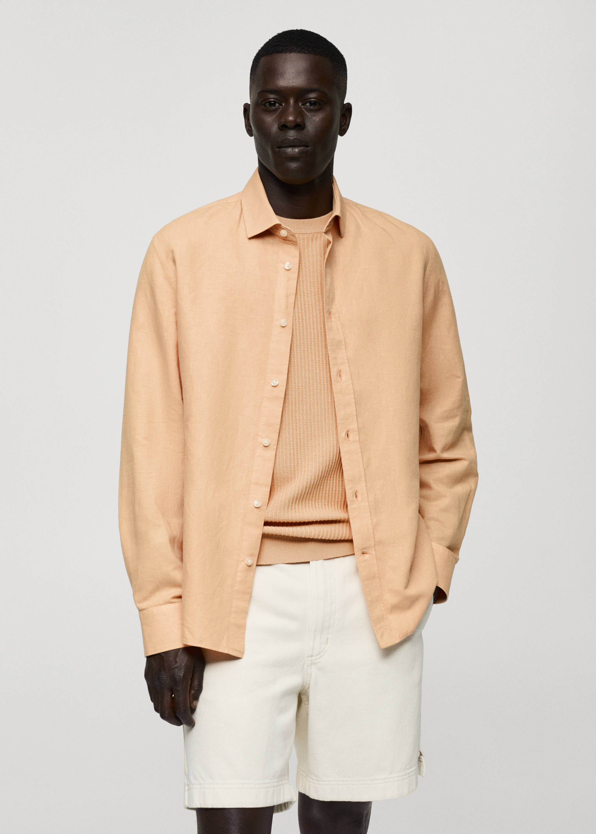 Camisa classic fit lino - Plano medio